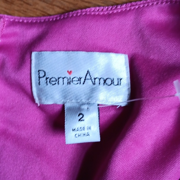 Premier Amour Pink V-Neck Midi-Length BodyCon Dress ■ Size 2 - Picture 5 of 9